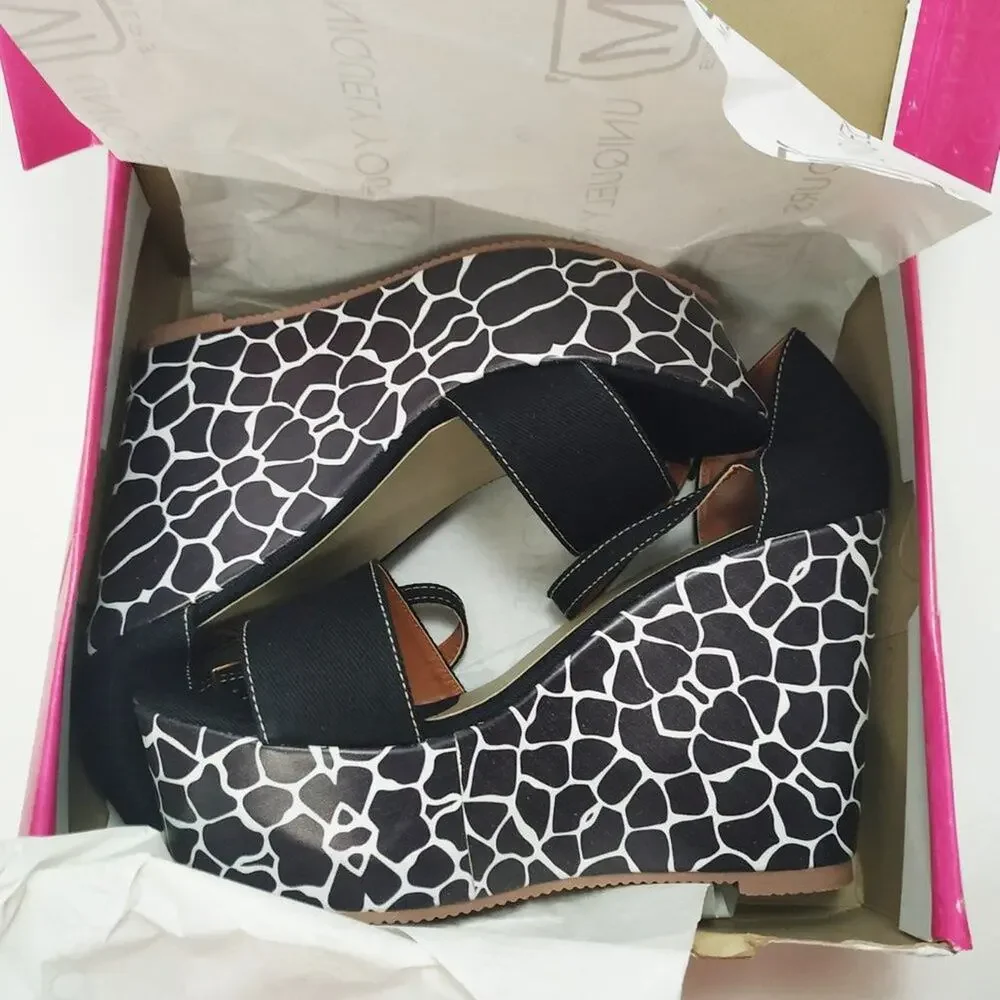 Maker's Crackle Xiomara Platform Wedge Sandals